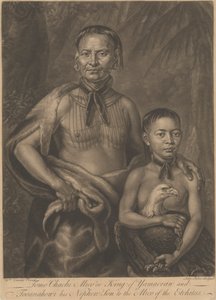 Tomo Chachi Mico, or King of Yamacraw, and Tooanahowi [sic], His Nephew by John Faber the younger