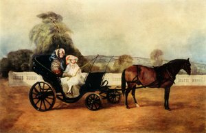 A Victorian Grandmother Driving in a Pony Carriage