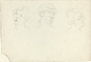 Head of Mary Magdalen and Two Saints