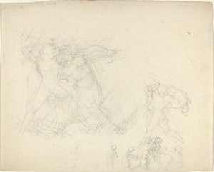 Sheet of Studies, including a Man Battling a Centaur by John Flaxman