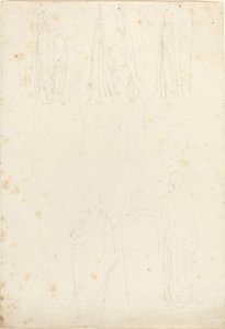 Sheet of Studies of Cloaked Figures