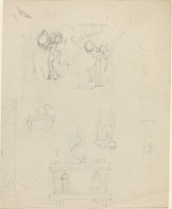 Sheet of Studies (recto and verso) by John Flaxman