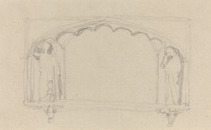 Sketch for a Gothic Monument (the Simcoe Monument?) by John Flaxman