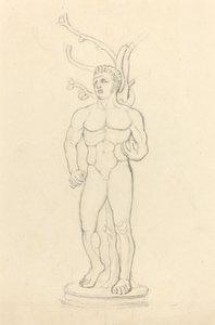 Statue of a Male Nude before a Tree