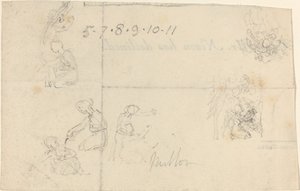 Studies of Women Kneeling by John Flaxman