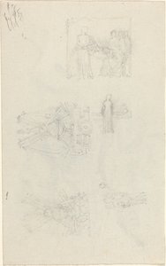 Studies of a Sickbed and Decorations for the Façade of Buckingham Palace by John Flaxman