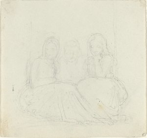 Three Seated Female Figures