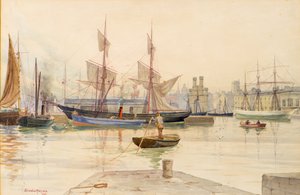 Dundee Docks with Whaling Vessels