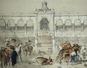 Seville Bullfight: Removing the Dead Bull from the Ring, from 