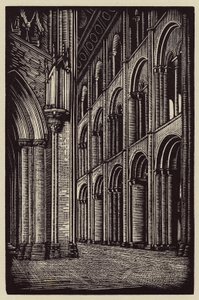 Ely Cathedral: The Nave looking West by John Frederick Greenwood