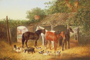 Farmyard Companions by John Frederick Herring Junior