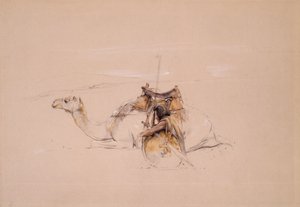 A Bisharin Arab by His Camel by John Frederick Lewis