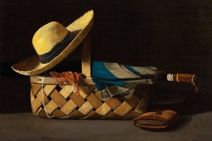 Market Basket, Hat and Umbrella by John Frederick Peto by John Frederick Peto