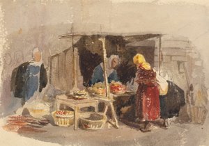 A Fruit Stall in a Market by John Frederick Tayler