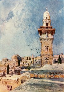 A Minaret in the North-Western Corner of the Temple Area by John Fulleylove