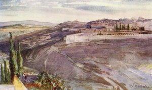 Jerusalem from the Mount of Olives where Christ wept over the City by John Fulleylove