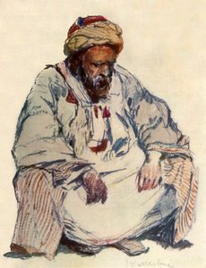 Seated Figure of Syrian Shepherd in Sheepskin Coat, 1902 by John Fulleylove