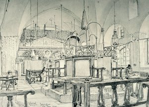 Spanish Synagogue in Jerusalem - Interior by John Fulleylove
