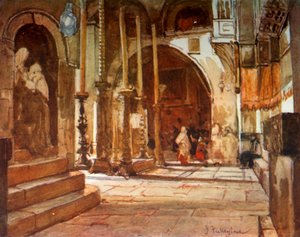The Anointing Stone from the Ambulatory of the Crusaders Church, 1902