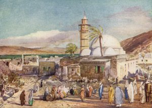 The Mosque at Tiberias and the Lake of Galilee