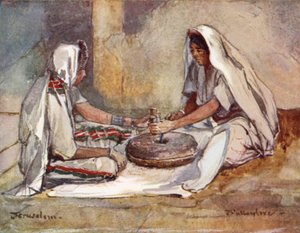 Two Women grinding at a Hand-Mill by John Fulleylove