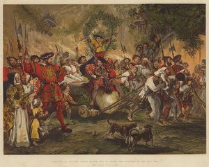 Christmas at Windsor Castle in the Time of Henry VIII, Bringing in the Yule Log