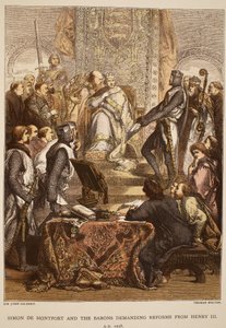 Simon de Montfort and the Barons Demanding Reforms from Henry III, 1258, engraved by Thomas Bolton by John Gilbert