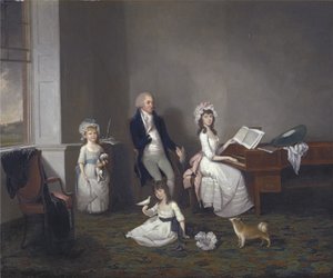 John Richard Comyns of Hylands Essex, with his daughters, 1775 by John Greenwood