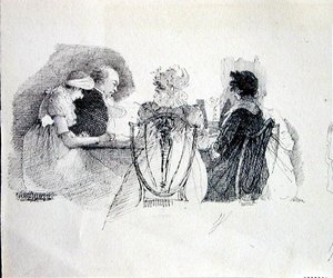 A Gathering at a Table (detail)