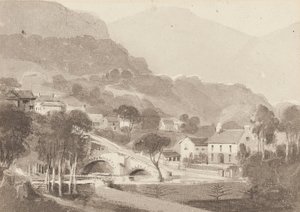 Brathay Bridge & Old Brathay, Lake District, Cumbria, 1820 by John Harden