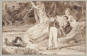 Four Figures Among the Trees on a Hot Day, 1807 by John Harden