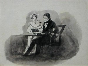 Man and Woman Reading by John Harden