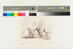 Two Gentlemen Drinking by the Fire
