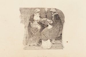 Two Women Reading by Lamplight, 1804 by John Harden