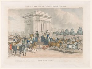View of a Street and Wellington Arch at Hyde Park Corner by John Harris