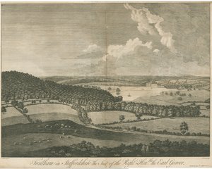 Trentham Hall: Engraving by John Harris