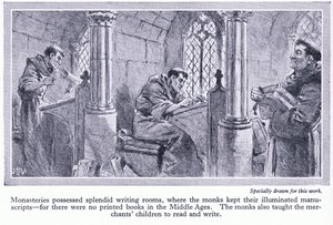 Monasteries had Splendid Writing Rooms, where Monks Kept Illuminated Manuscripts by John Harris Valda
