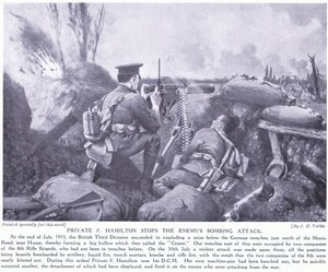 Private F Hamilton Awarded the DCM by Stopping the Enemy