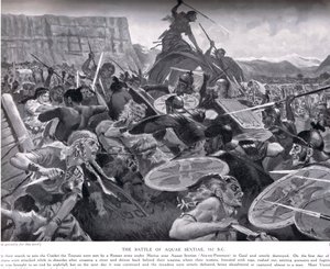 The Battle of Aquae Sextiae, 102 BC, illustration from 
