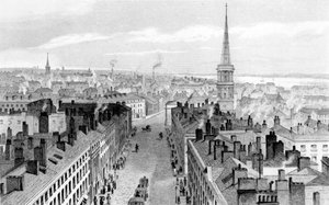 Liverpool from the Town Hall, looking south, engraved by John Rogers, c.1830