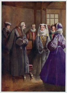 Presbyterian reformer John Knox meeting with Mary, Queen of Scots