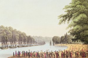 The Fleet on the Serpentine River, Engraved by Matthew Dubourg, 1814 by John Heaviside Clark