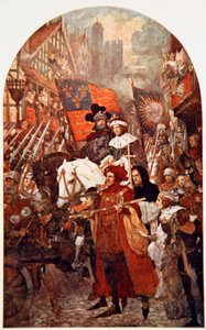 Band marching in support of Edward IV at the Battle of Barnet by John Henry Amshewitz