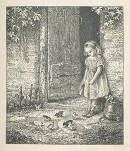 A Young Girl and Chicks, from 