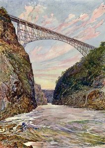 The bridge over the Victoria Falls, Rhodesia by John Henry Frederick (after) Bacon