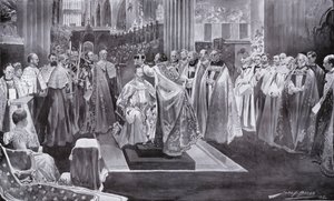 The Crowning of King Edward VII by the Archbishop of Canterbury, Westminster Abbey, London by John Henry Frederick Bacon