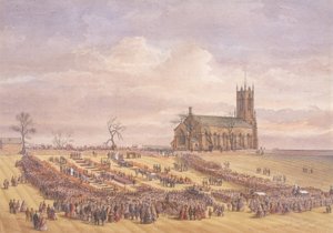 Burial of the Victims of the Hartley Colliery Disaster in Earsdon Churchyard, January 26th 1862 by John Henry Leonard