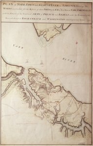 British map of the Siege of Yorktown, 1781 by John Hills