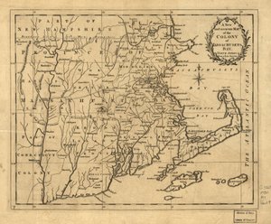 A New and Accurate Map of the Colony of Massachusetts Bay, in North America by John Hinton