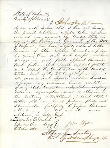 Loyalty oath of John Hyde of Missouri, County of St. Louis by John Hyde